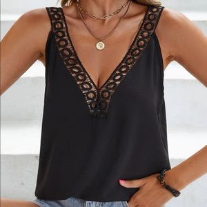 Boho lace detail cami top